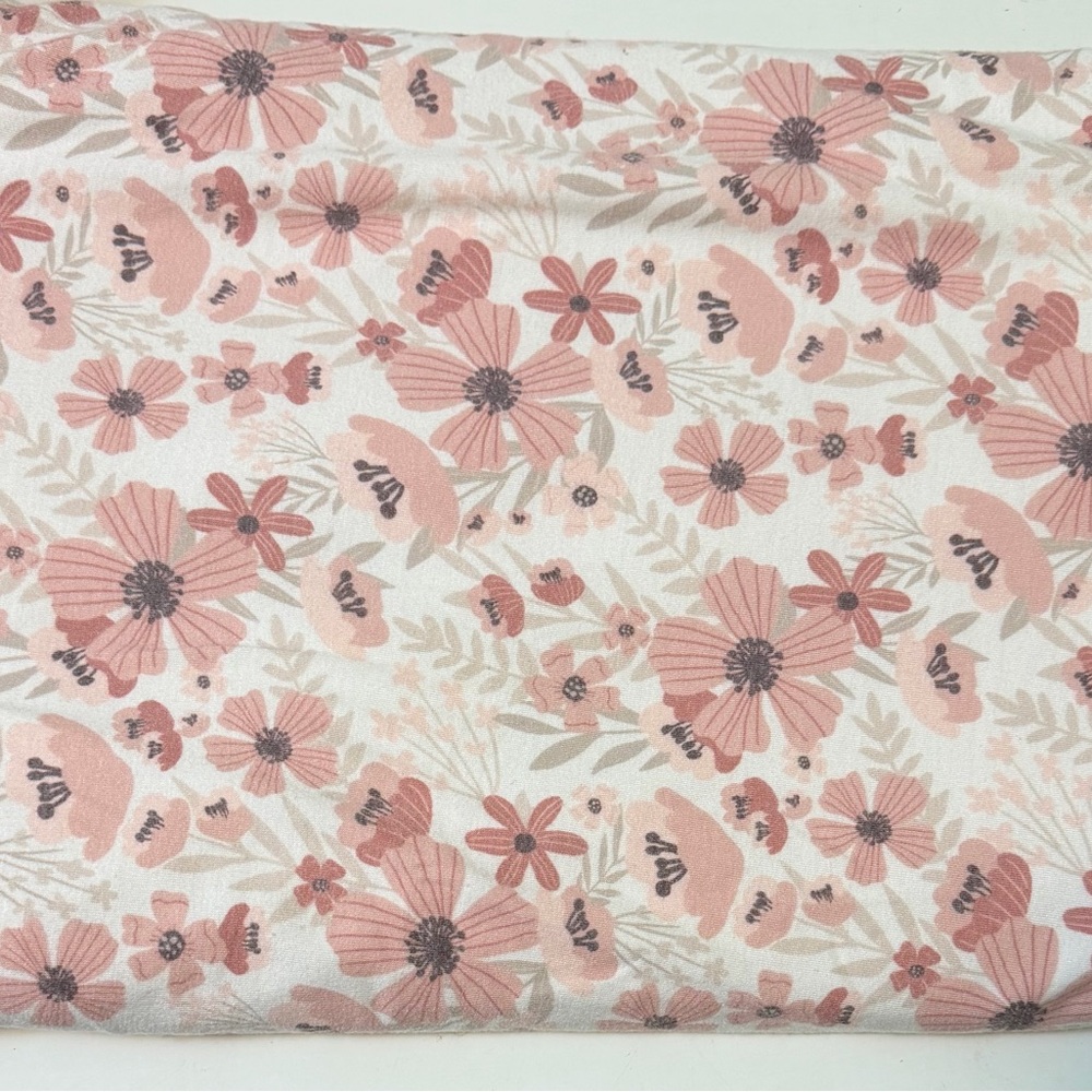 Kids reversible Pink Floral bamboo like blanket. - Soft Blossom Print